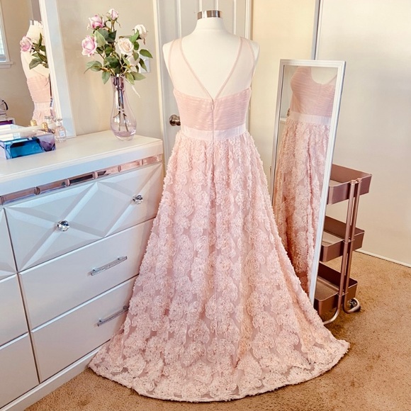 Adrianna-Papell floral embroidered illusions gown - Picture 10 of 12